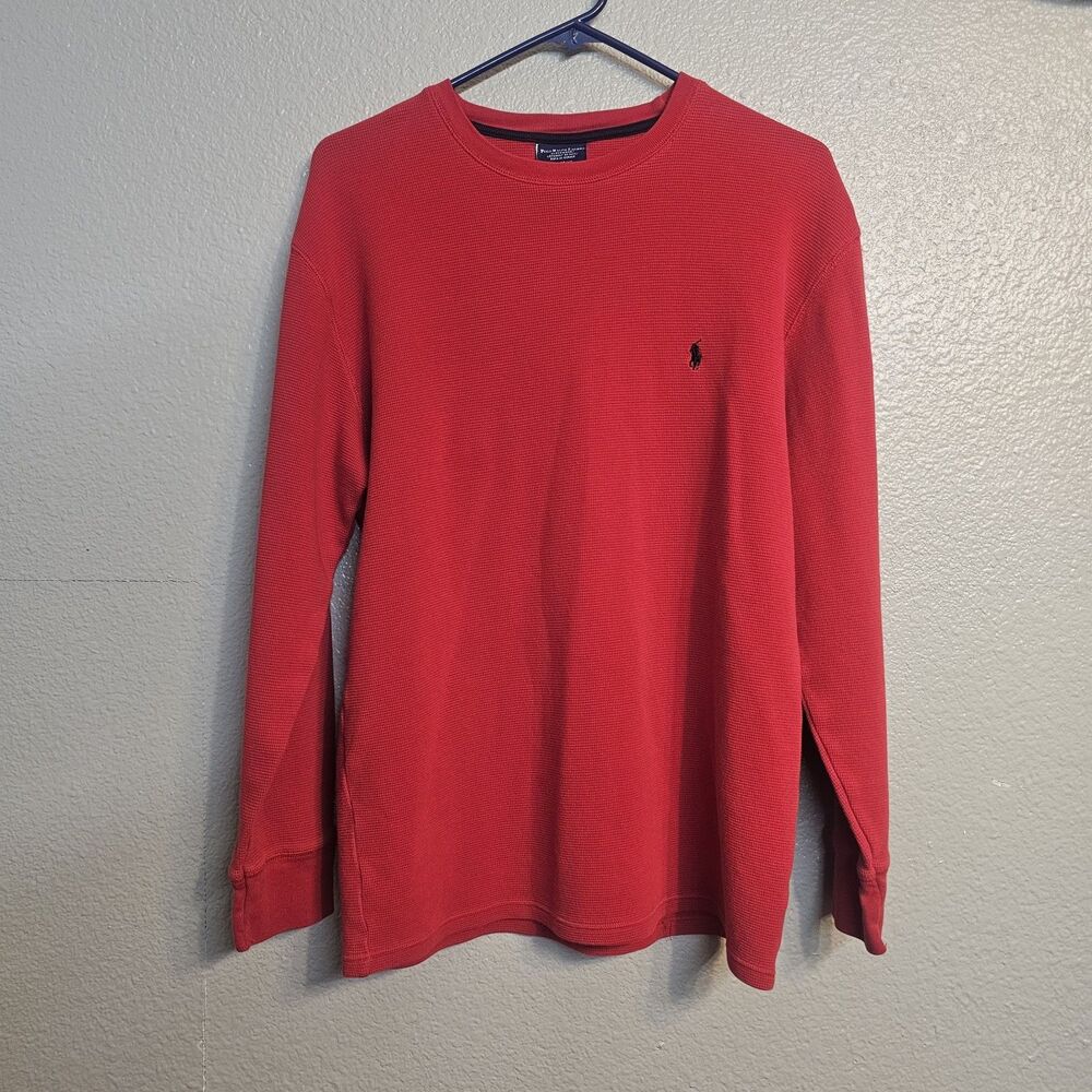 Polo Ralph Lauren Men's XL Red Waffle Knit Thermal Sleepwear Long Sleeve CC828